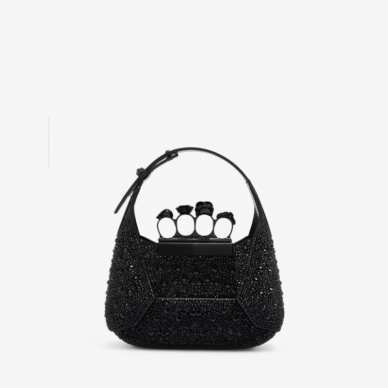 Alexander McQueen Women's Black The Jewelled Hobo Mini Bag (Calf Leather)
